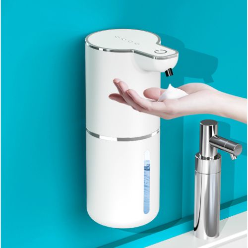 distributeur de savon automatique blanc mural