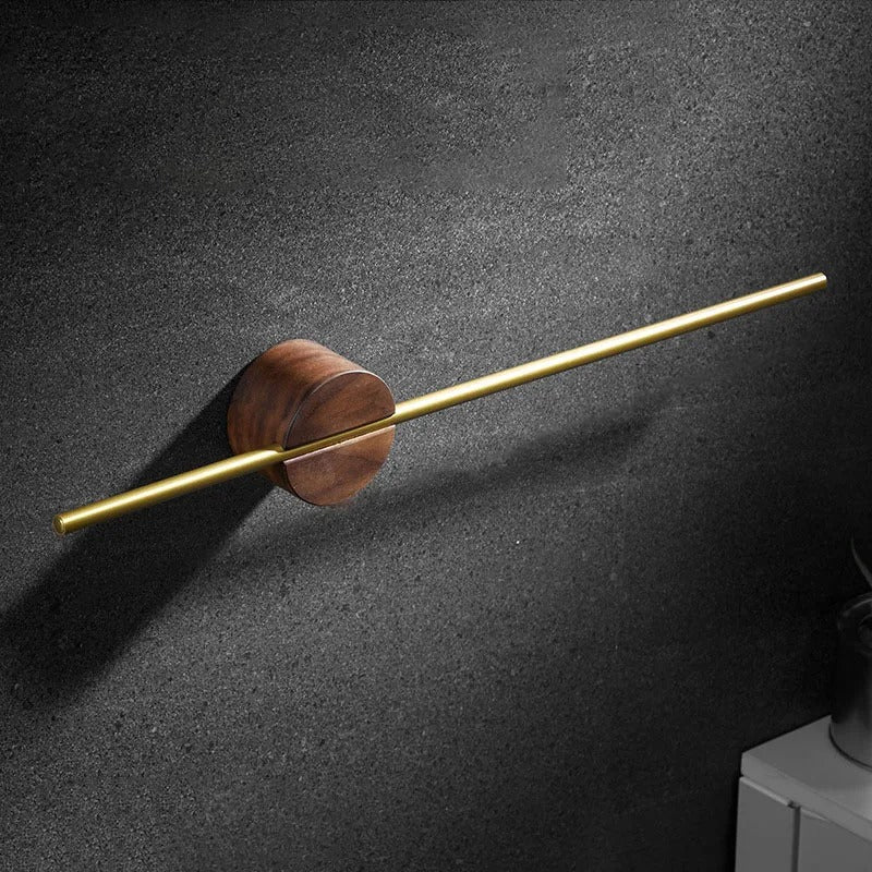 porte serviette mural salle de bain deux barre doree base marron