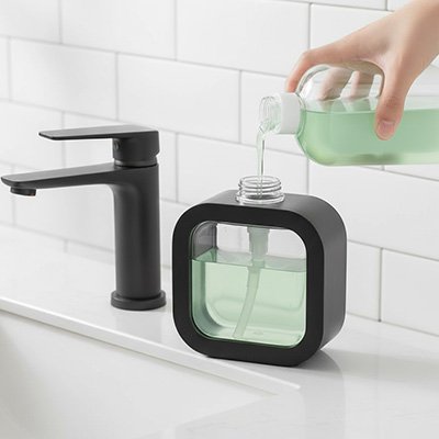 distributeur de savon noir remplissage savon vert