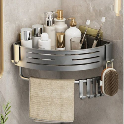 etagere dans douche noire produits dedans