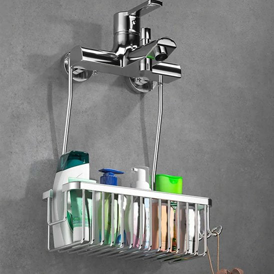 etagere douche argent quatre flacons