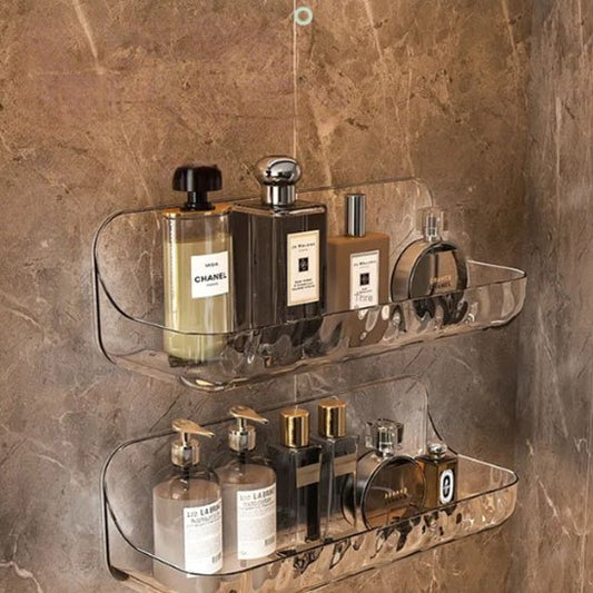 etagere douche sans percage deux grandes produts dedans vue gauche
