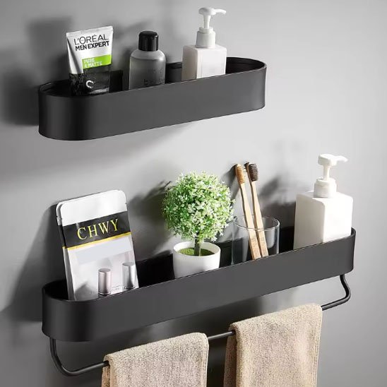 etagere pour douche deux modeles vue profil gauche