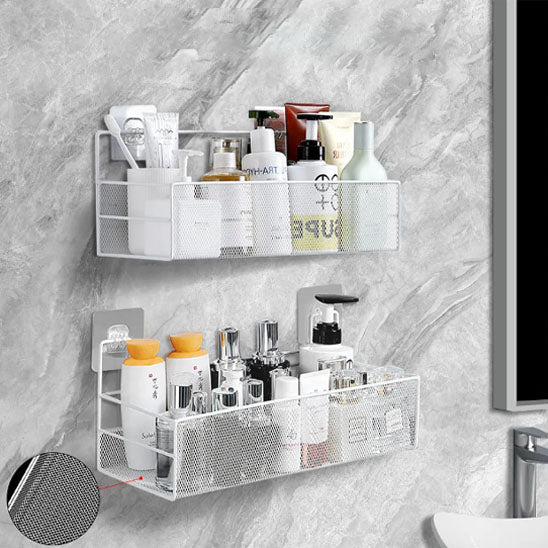 etagere salle bain deux blanches pleines produits