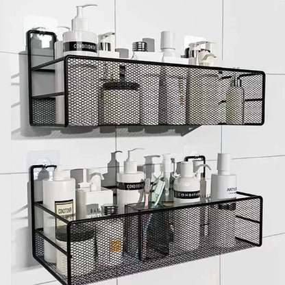 etagere salle bain deux grandes noires pleines produits