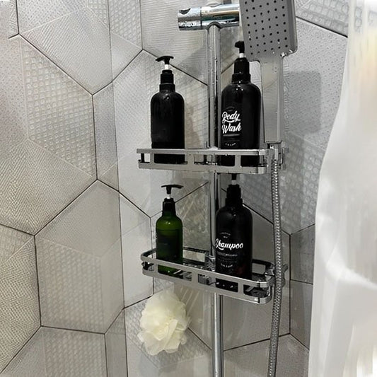 etagere suspendue deux sur barre quatre flacons dedans