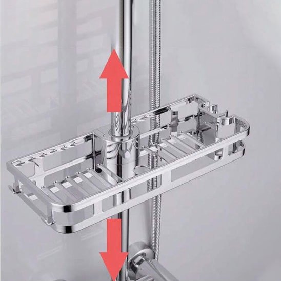 etagere suspendue sur barre deux fleches rouges