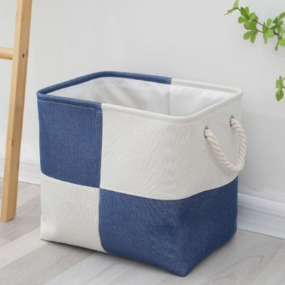 panier de rangement blanc bleu