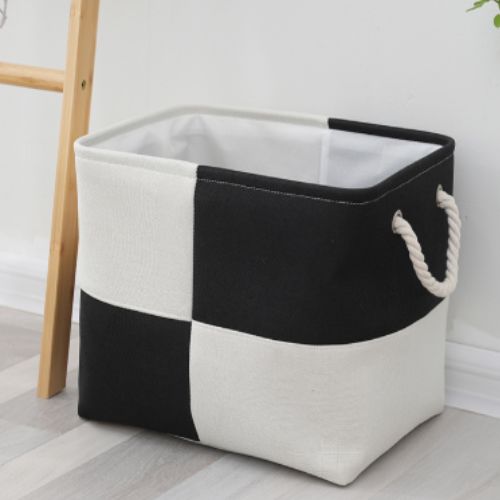 panier de rangement blanc noir