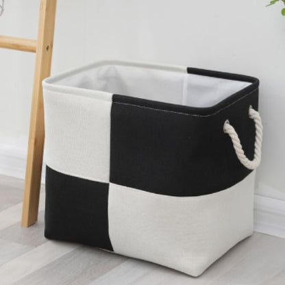 panier de rangement blanc noir