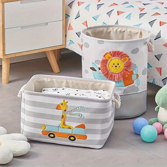 panier rangement deux lion rond girafe carre devant