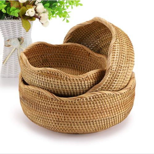 panier rangement en osier vagues trois uns dans autres vase