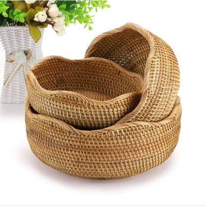 panier rangement en osier vagues trois uns dans autres vase