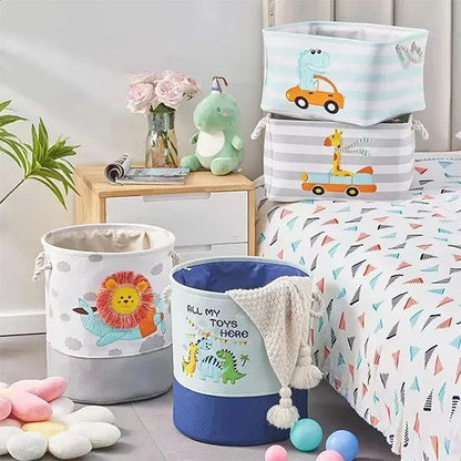 panier rangement montrant quatre type animaux differents 