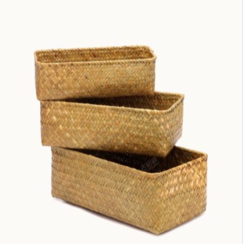 panier rangement osier trois uns sur autres vides