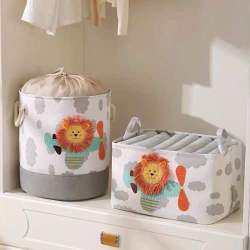 panier rangement sur sol rond lion rectangle lion