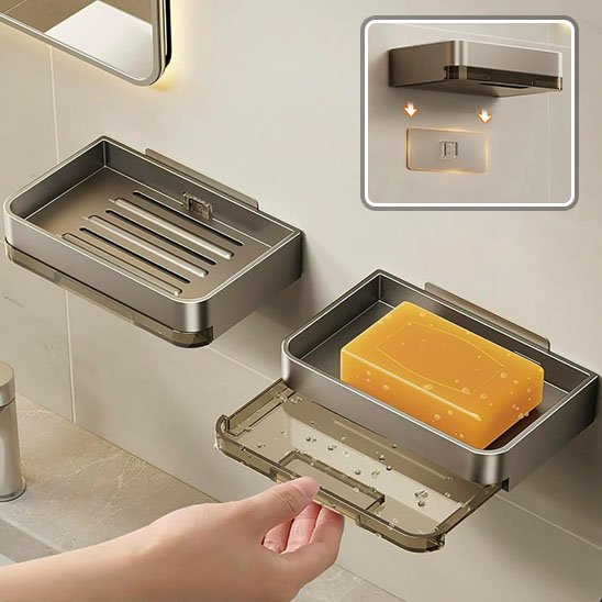 porte savon mural deux gris savon orange droite plus image