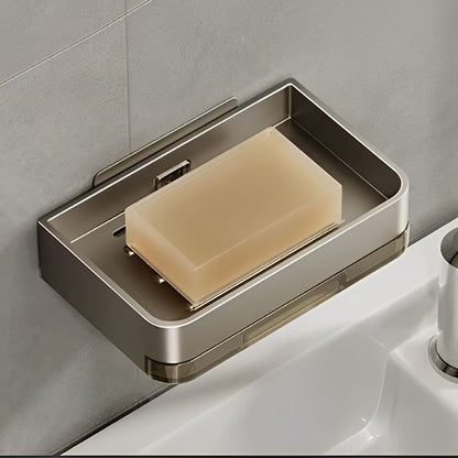 porte savon mural gris savon beige dedans