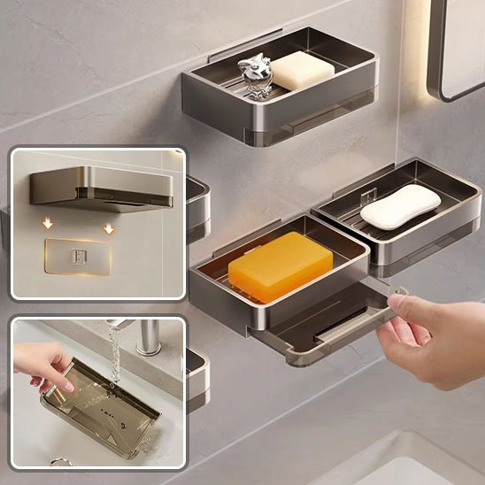 porte savon mural quatre gris trois savons plus deux images