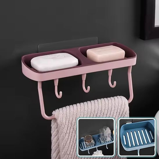 porte savon mural rose deux encadres