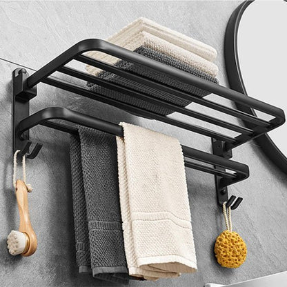 porte serviette mural noir mat vue dessous gauche eponge