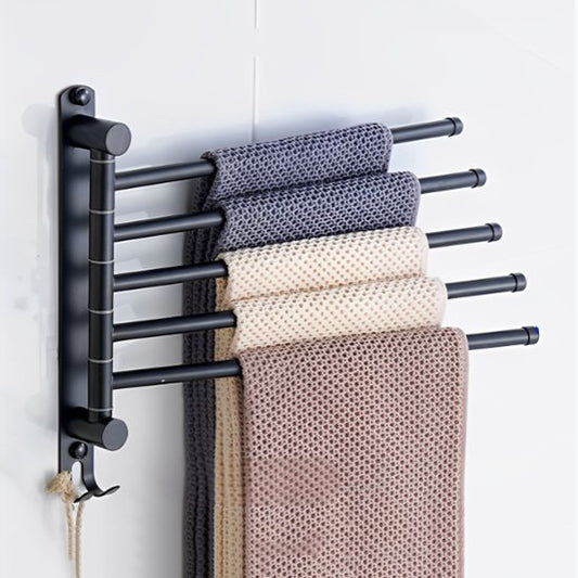 porte serviette mural salle de bain noir cinq barres cinq serviettes