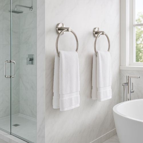 porte serviette salle de bain mural argent deux entre douche baignoire