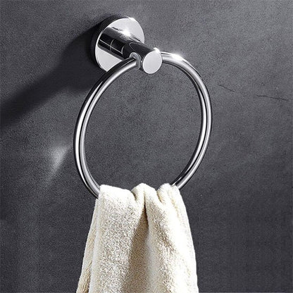 porte serviette salle de bain mural argent serviette blanche