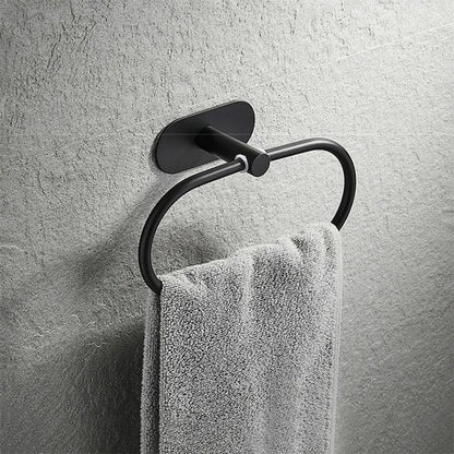 porte serviette salle de bain mural noir serviette gris