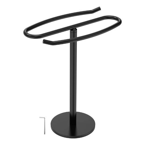 porte serviette salle de bain sur pied noir