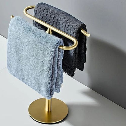 porte serviette salle de bain sur pied or deux serviettes