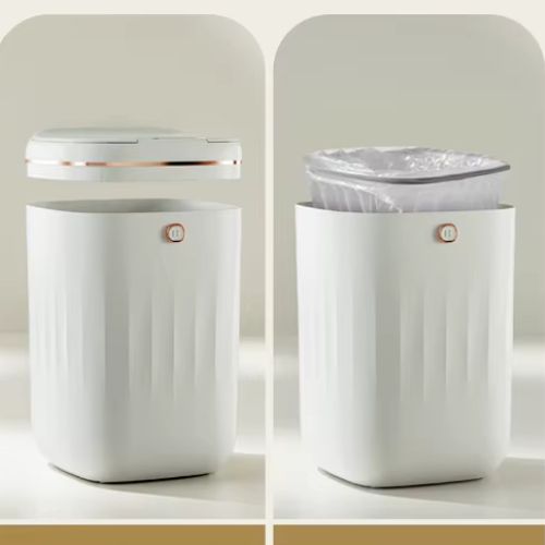 poubelle salle de bain deux images details pour nettoyage